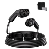 Câble d'extension de charge Coolladen Type 2 pour véhicules électriques (3, 5 kW, 7 kW, 11 kW, 22 kW) , 7 m, avec sac à main