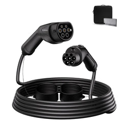 Câble d'extension de charge Coolladen Type 2 pour véhicules électriques (3, 5 kW, 7 kW, 11 kW, 22 kW) , 7 m, avec sac à main