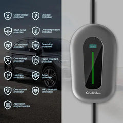 Chargeur EV Coolladen 11kW Wallbox Smart App Type2 400V 16A, Station de charge à domicile pour véhicules électriques EVSE avec courant réglable