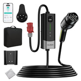 Chargeur EV intelligent Coolladen 11kW APP & Wi‑Fi | Câble de charge CEE triphasé 16A | Sécurité RCD Type B