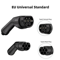 Coolladen – câble de chargement de Type 2 pour voiture électrique, chargeur EV monophasé 7KW 32A avec sac de transport, Compatible avec toute voiture électrique