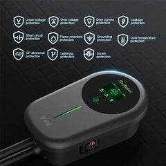 Chargeur EV Coolladen Smart APP avec station de charge domestique de 32A Type 2 11kW, câble de charge Wallbox 5/10m avec support de chargeur, contrôle par application, prise CEE 3 phases pour tous les VE et PHEV