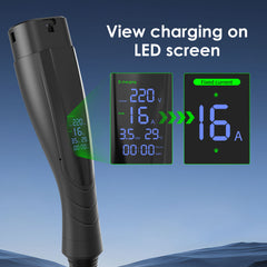 Coolladen Chargeur EV portable 3,6 kW | 16A Schuko vers Type 2 | Design monobloc intégré