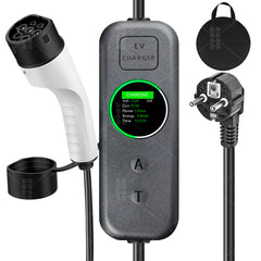 Coolladen 3.5kW Chargeur EV Portable | Wallbox mobile 16A Schuko vers Type 2 | Courant Réglable | Charge Temporisée Précise 1-12H & Délai