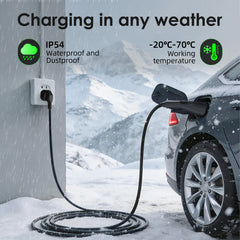 Coolladen Chargeur EV portable 3,6 kW | 16A Schuko vers Type 2 | Design monobloc intégré