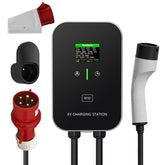 Borne de recharge domestique type 2 22 kW ou 11 kW Wallbox Câble de charge de 5 m avec support de chargeur Prise CEE triphasée pour tous les véhicules électriques et hybrides rechargeables