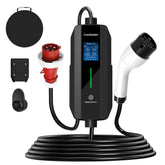 Chargeur EV portable Type 2 Coolladen 11 kW, 16 A triphasé IP55 étanche, wallbox mobile avec support mural pour BEV et PHEV