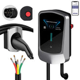 Coolladen EV 11kW Borne de recharge murale Type 2 avec application intelligente , 16A Station de recharge domestique,5m EV câble de charge rapide à courant élevé