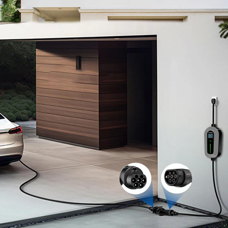 CoolladenType2 EV Câble d'extension de charge pour câble 3,5 kW 7 kW 11 kW 22 kW 7 m avec sac à main