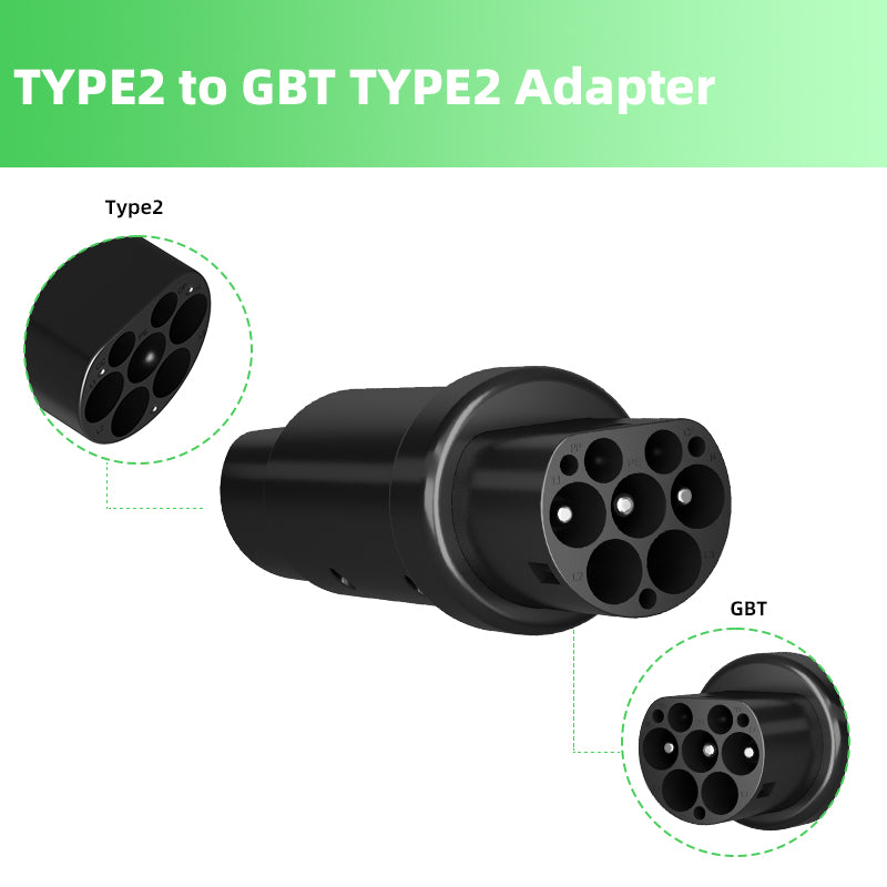 Type 2 de au connecteur de charge de véhicule électrique de l'adaptateur 16A/32A de chargeur de GBT EV