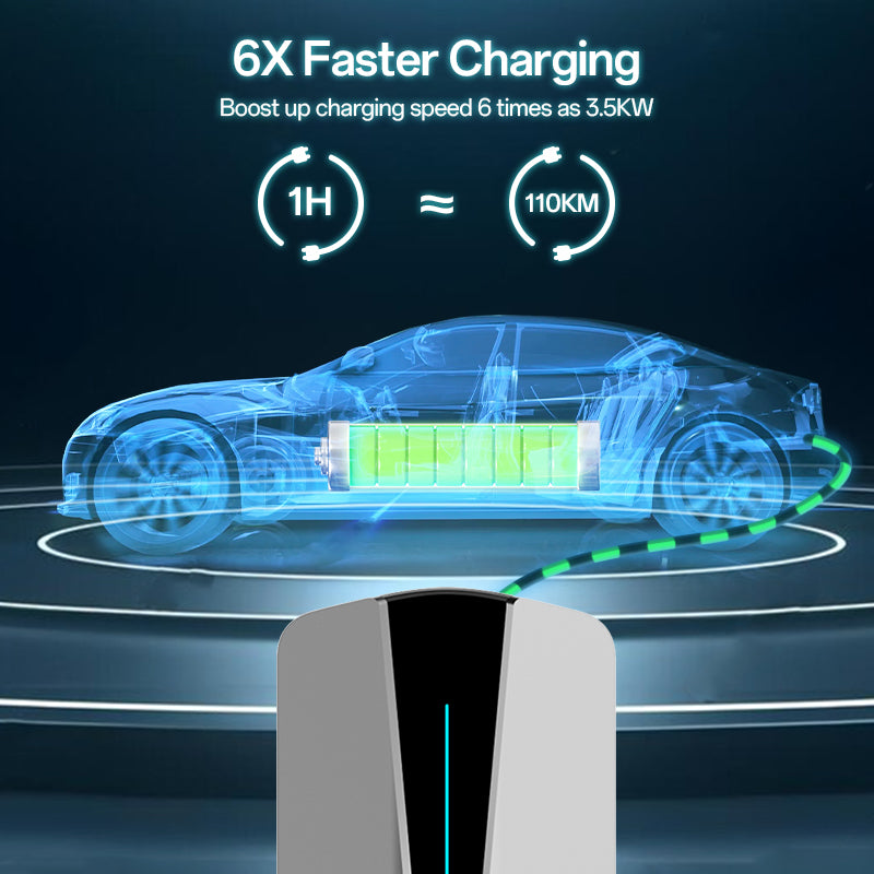 Coolladen 11KW 22KW EV Wallbox Station de charge Type 2 5M EV Câble de charge rapide à courant élevé avec RFID Wifi