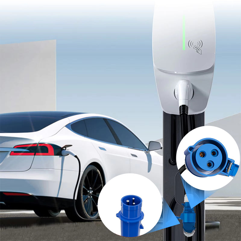 Adaptateur CEE 32A vers Type 2, CEE 32A vers Type 2 (côté charge) pour station de charge pour véhicules électriques