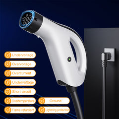 Type mobile 2 de chargeur de Wallbox 3. 5kW 3m/7m10m EV de voitures électriques jusqu'à CEE 16A, remplissage à la maison sans Wallbox 2 In1 compatible avec tout le modèle Y / 3 / S/X, ID. 4, ID. 5, I4, EV6 d'EV