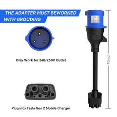 Adaptateur 5-Pin CEE Vers Tesla 32A Aiskooc - Câble Extension Chargeur EV Gen 2 Pour Model S/3/X/Y