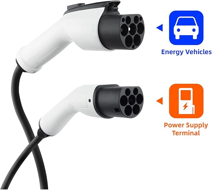 Câble de charge Coolladen Type 2, câble de charge 7~22KW 5M voiture électrique Type 2 pour voiture E EV/PHEV, câble de charge Type 2 vers GBT