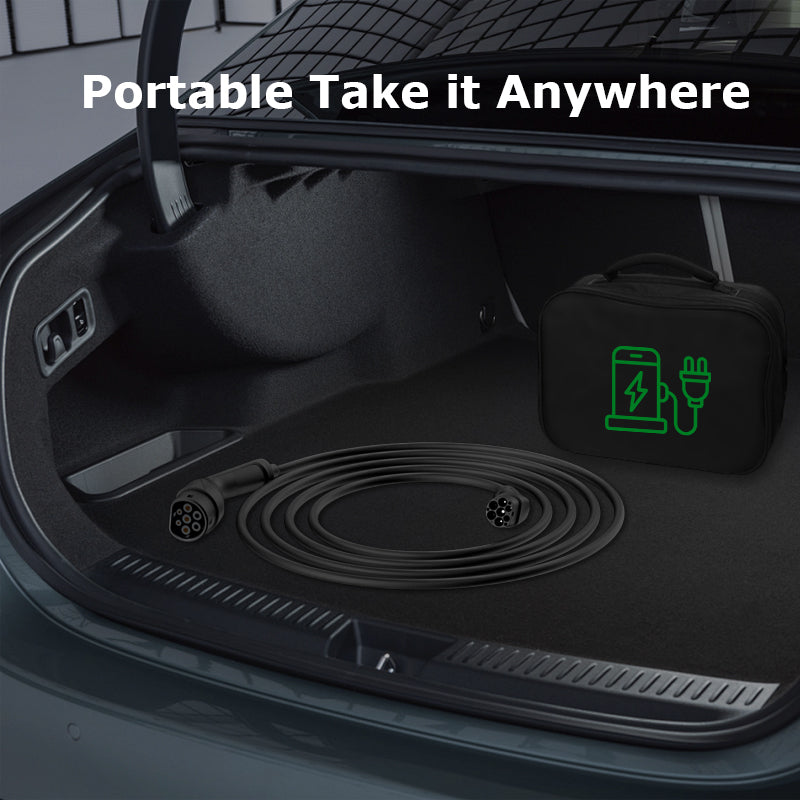 Coolladen Type 2 câble de charge pour voiture électrique 22KW 32A chargeur EV triphasé avec sac de transport, Compatible avec n'importe quelle voiture électrique