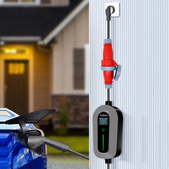 Coolladen Câble de charge Type 2 Prise CEE 11 KW  [3-Phase | 5/10m | 6-16A]  avec puissance de charge réglable, station de charge et chargeur EV pour ID. 3/4/5, E-Up, E-Tron, Zoe et autres EV